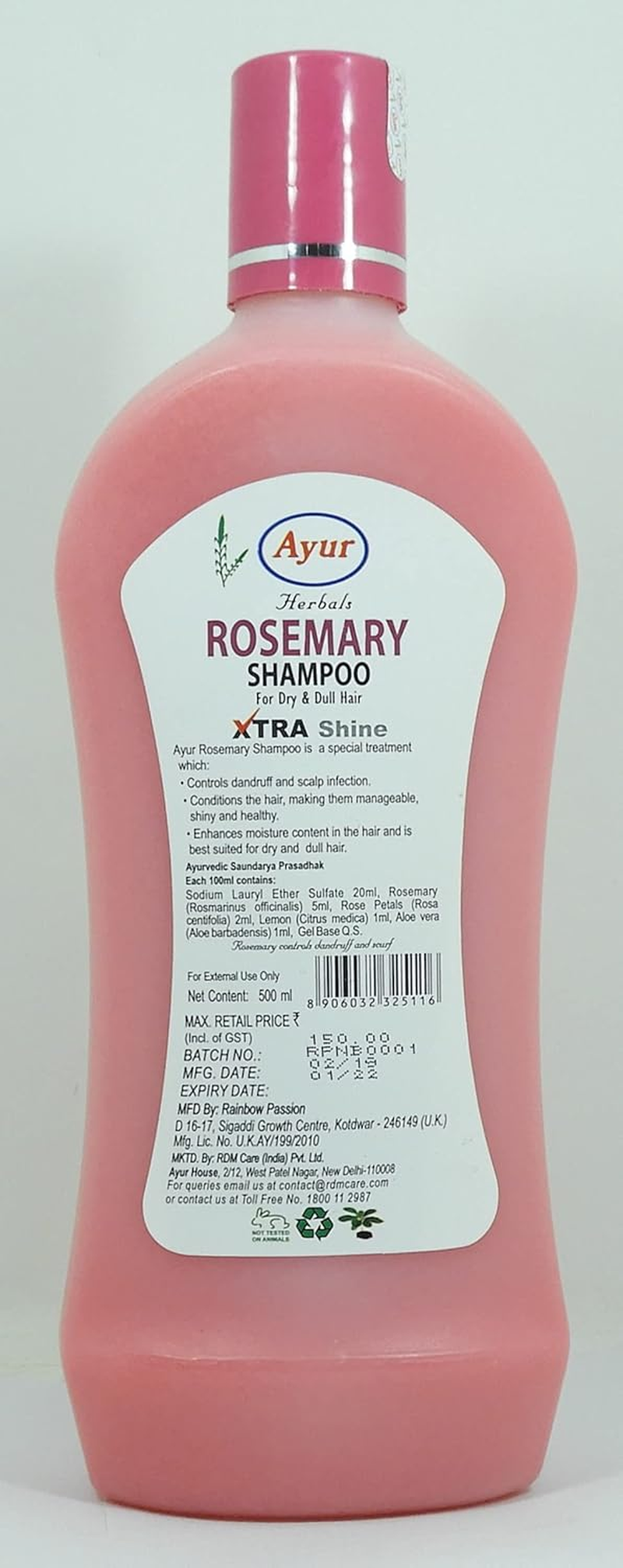 Ayur Herbals Rosemary Shampoo 500 Ml image number 1