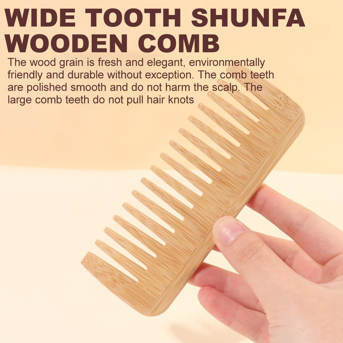 Wooden Comb, Wooden Comb for Curly, Hair Comb Made of Wood, Antistatic and Barrier-Free Handmade image number 4