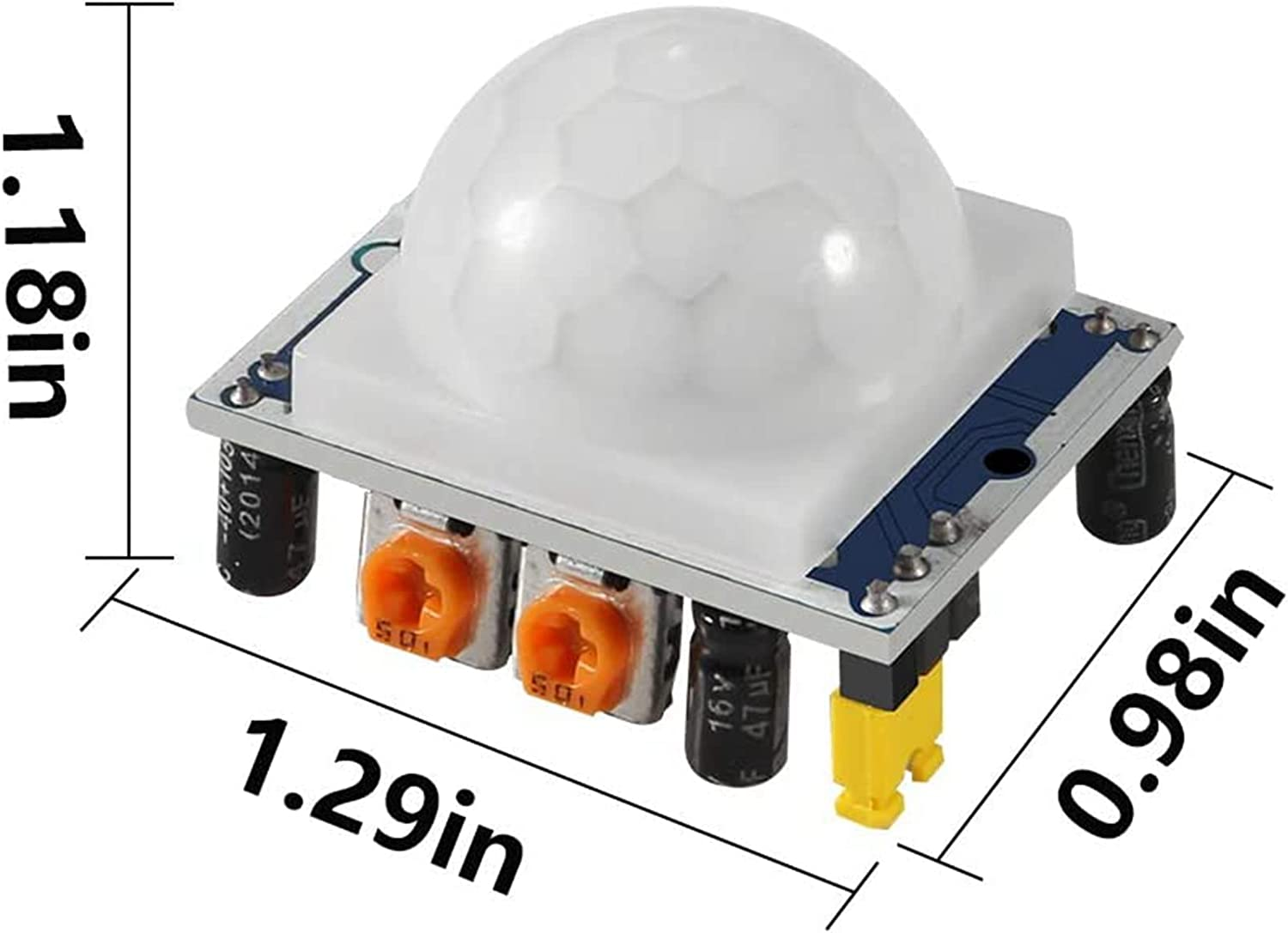 DIGISHUO 5Pcs HC-SR501 Human Infrared Sensor Module PIR IR Body Motion Detector Module Pyroelectric Switch DC4.5-20V for Arduino for Raspberry Pi Blue Version image number 4