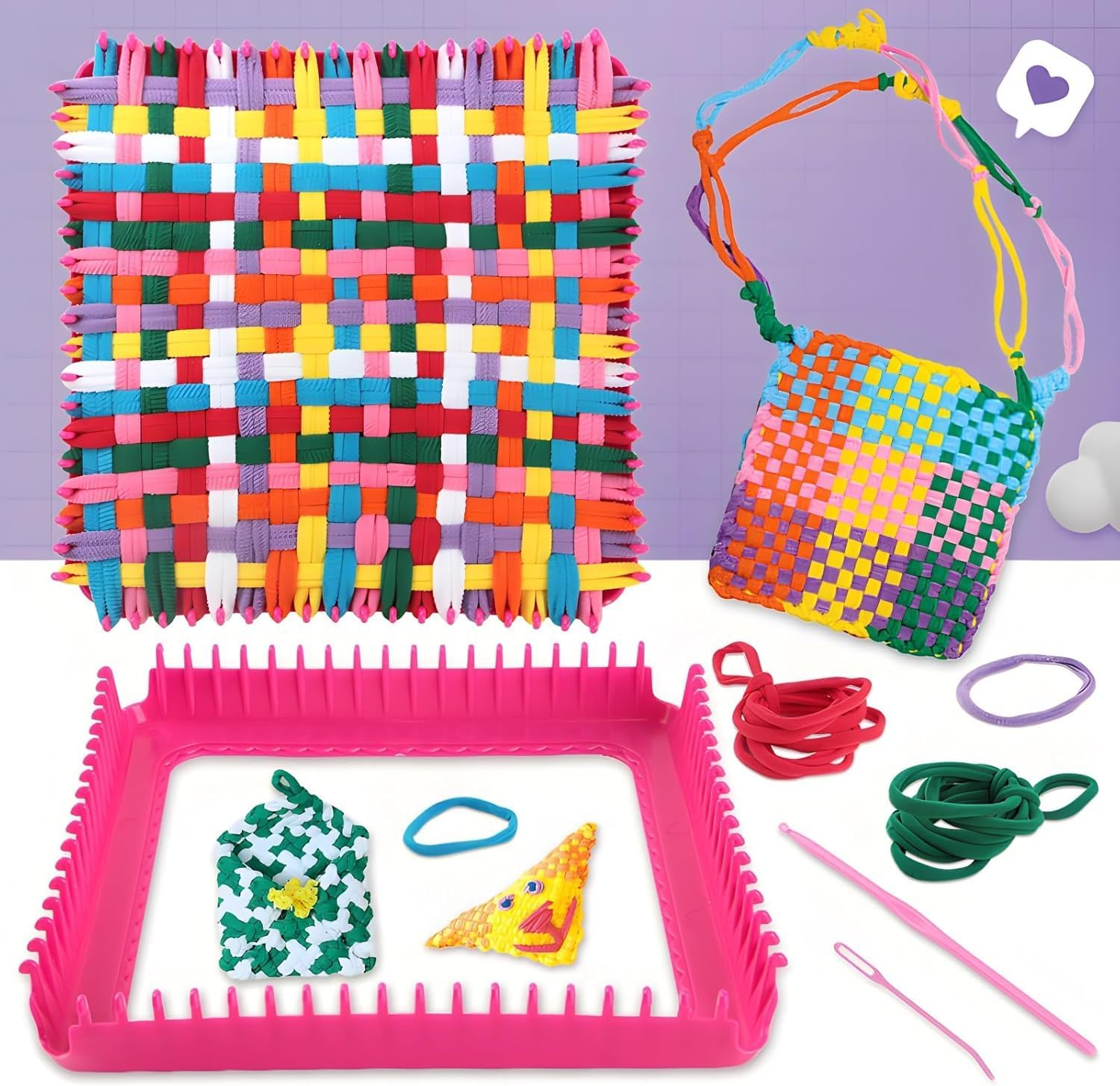 CYZAM Weaving Loom Kit Toys, DIY Art and Craft for Kids Adults, Girls Toys for Ages 6-12 Years Old, Easy Potholder Loom Knitting Activity for Beginners image number 4