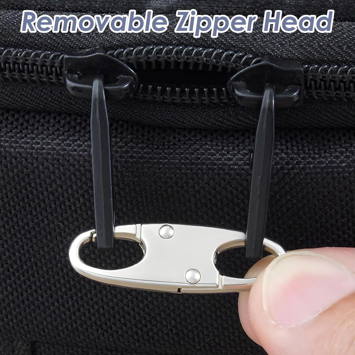 8-Pack Anti-Theft Zipper Clips (4 Black + 4 Silver) - Metal Zipper Pull Locks for Luggage, Backpacks & Purses - 38Mm/1.5" Double-Opening Security Fasteners for Travel Luggage Protection image number 1