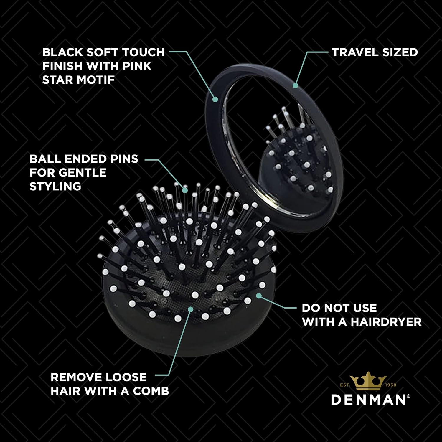 Denman D7 Compact Popper Hairbrush, D007EBSR image number 2