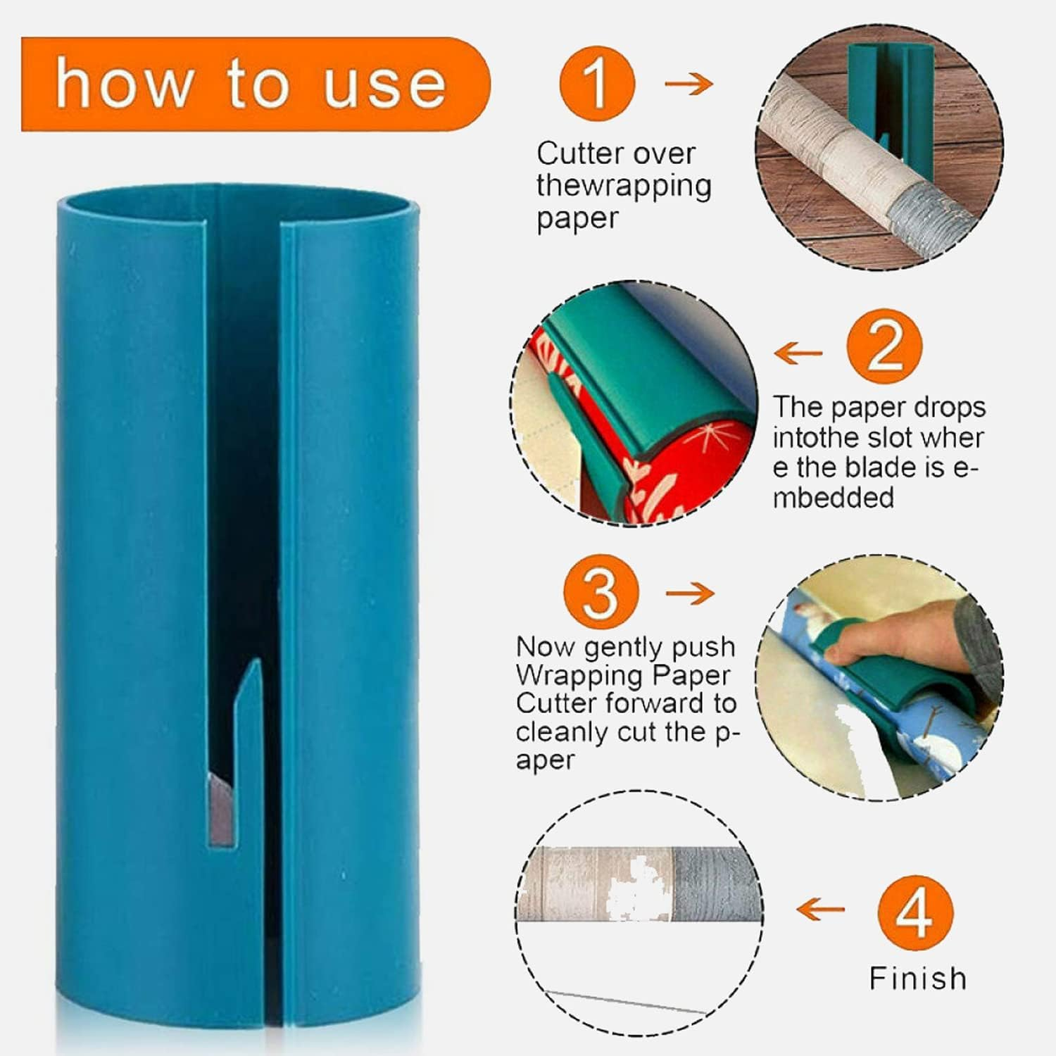 Wrapping Paper Cutter with Upgraded Sharper Blade, Sliding Paper Cutter Craft Seconds, Wrap Paper Cut Tools for Christmas & Birthday Gift image number 2