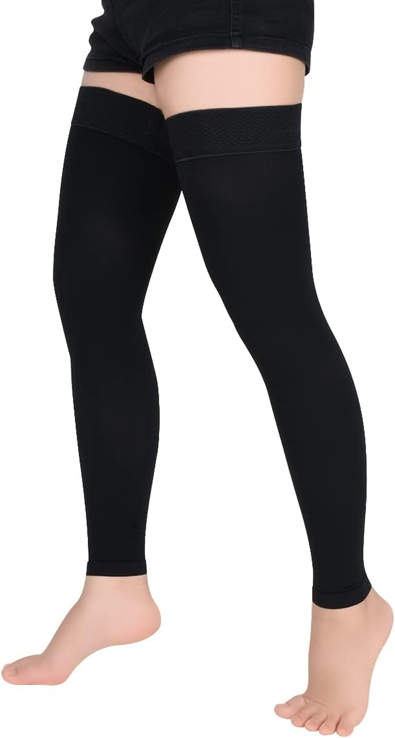 Medical Thigh High Compression Stockings Socks 15-20 Mmhg for Women & Men Firm Suppport Circulation with Silicone Dot Band