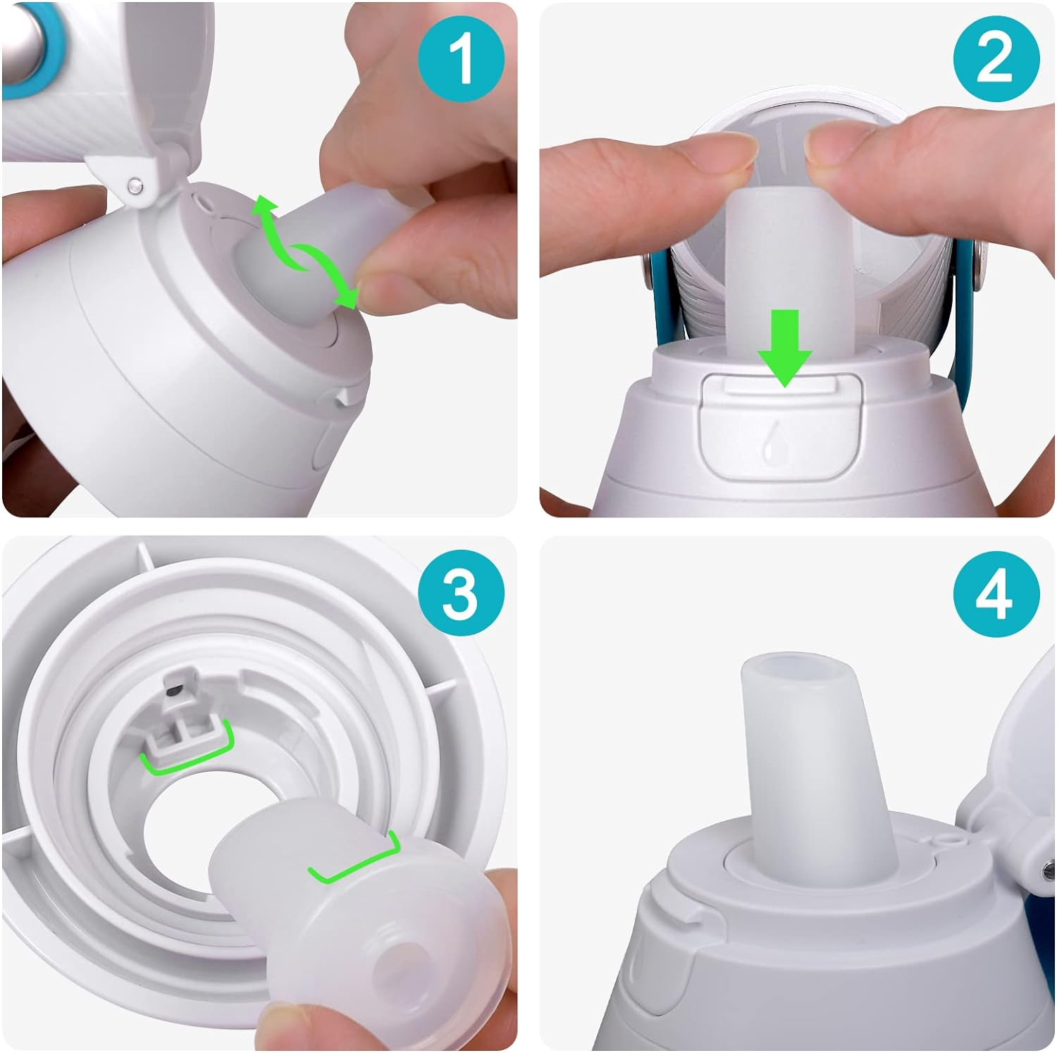 4 Pack Brita Water Bottle Mouthpiece Replacement, Silicone Bite Valve Parts Compatible with Filter & Stainless Steel Bottles image number 6