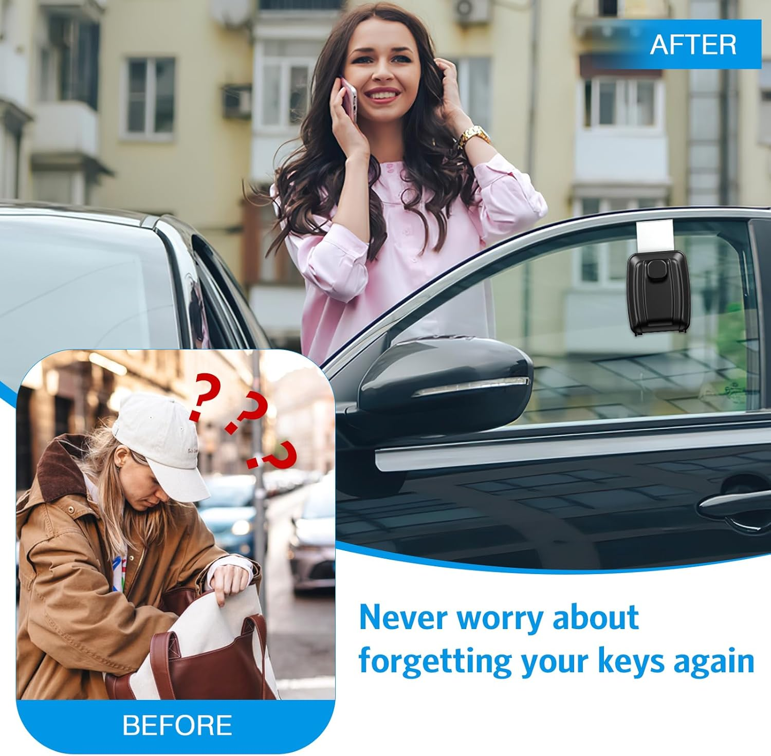 AMIR Car Window Lock Box, Portable Key Storage Lockbox Outdoor, Key Safe Wall Mounted with Resettable 12 Digit Code, Weatherproof, 2 Installation Methods, Key Lock for Car Rental,Home,Office-Black image number 5