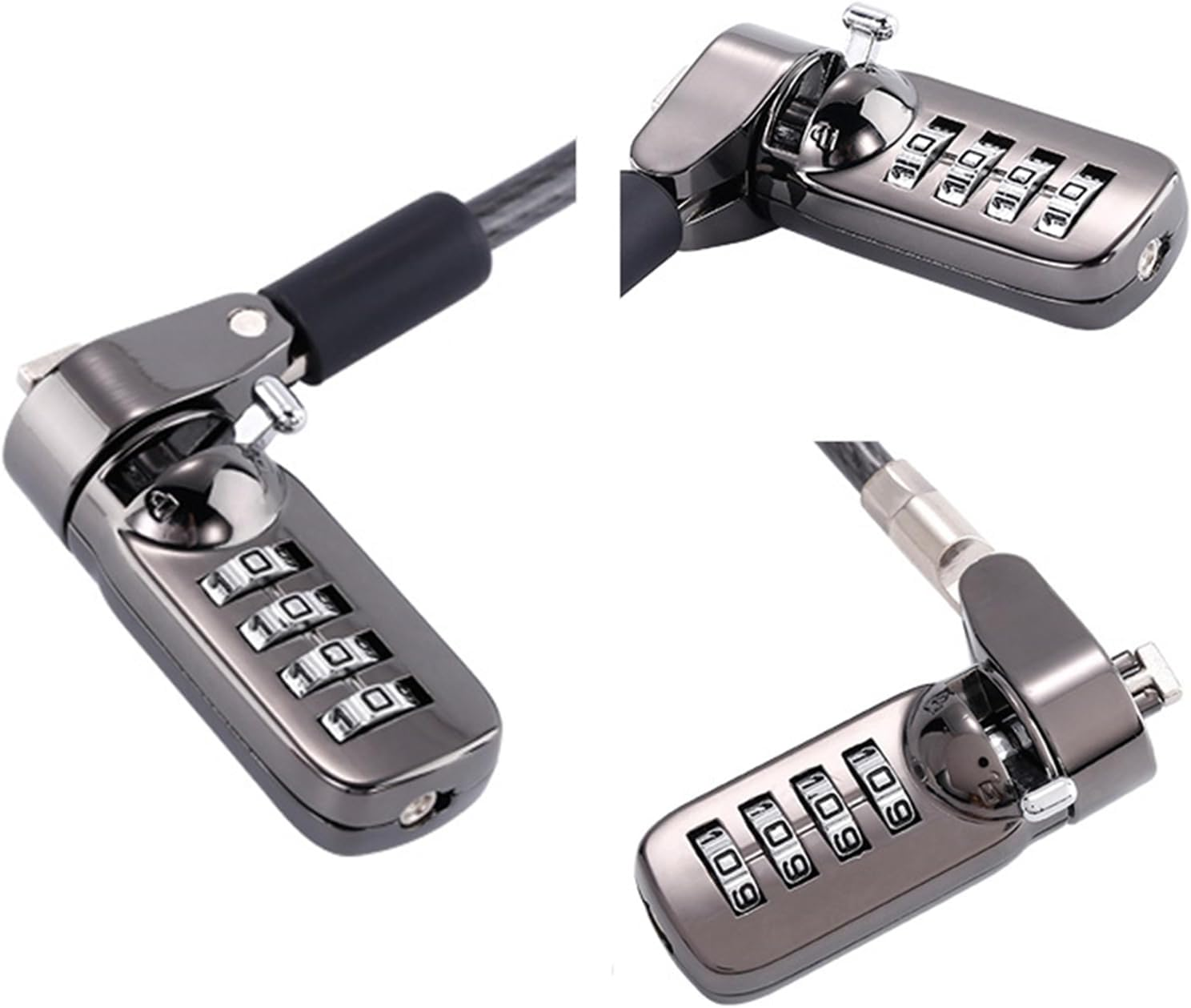 Maizoon Combination Laptop Security Lock with 4 Digit Resettable Code Combo 1.9M/74.8Inches Wirerope for PC Monitors Projector Docks and Other Devices Military 2 Pack image number 4