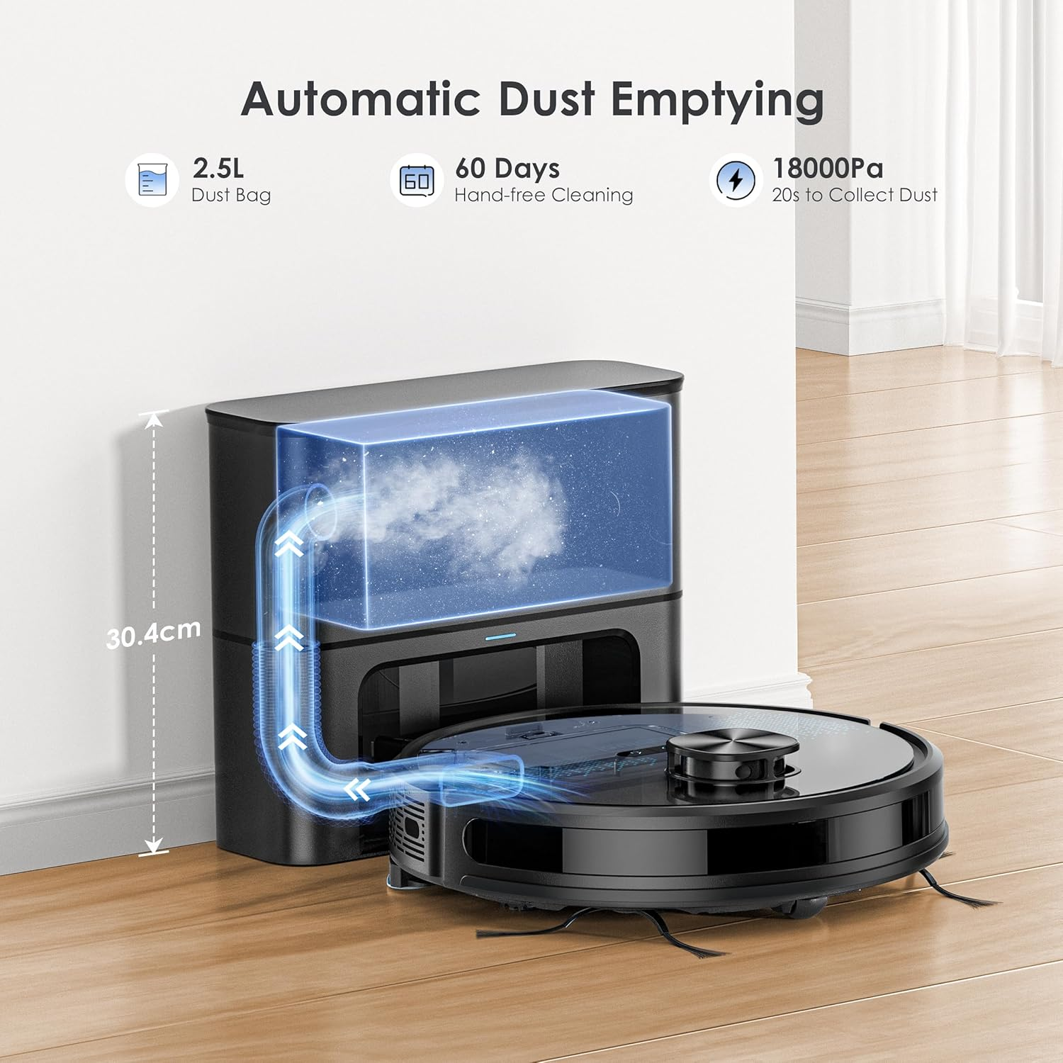 Lubluelu Robot Vacuum Cleaner with Mop,5000Pa Robot Vacuum with 2.0L Self Emptying Station,Lidar Navigation,Wifi/App/Alexa,Carpet Boost,Self-Charging,3 in 1 Robotic for Pet Hair Hard,Floor,Carpet image number 3