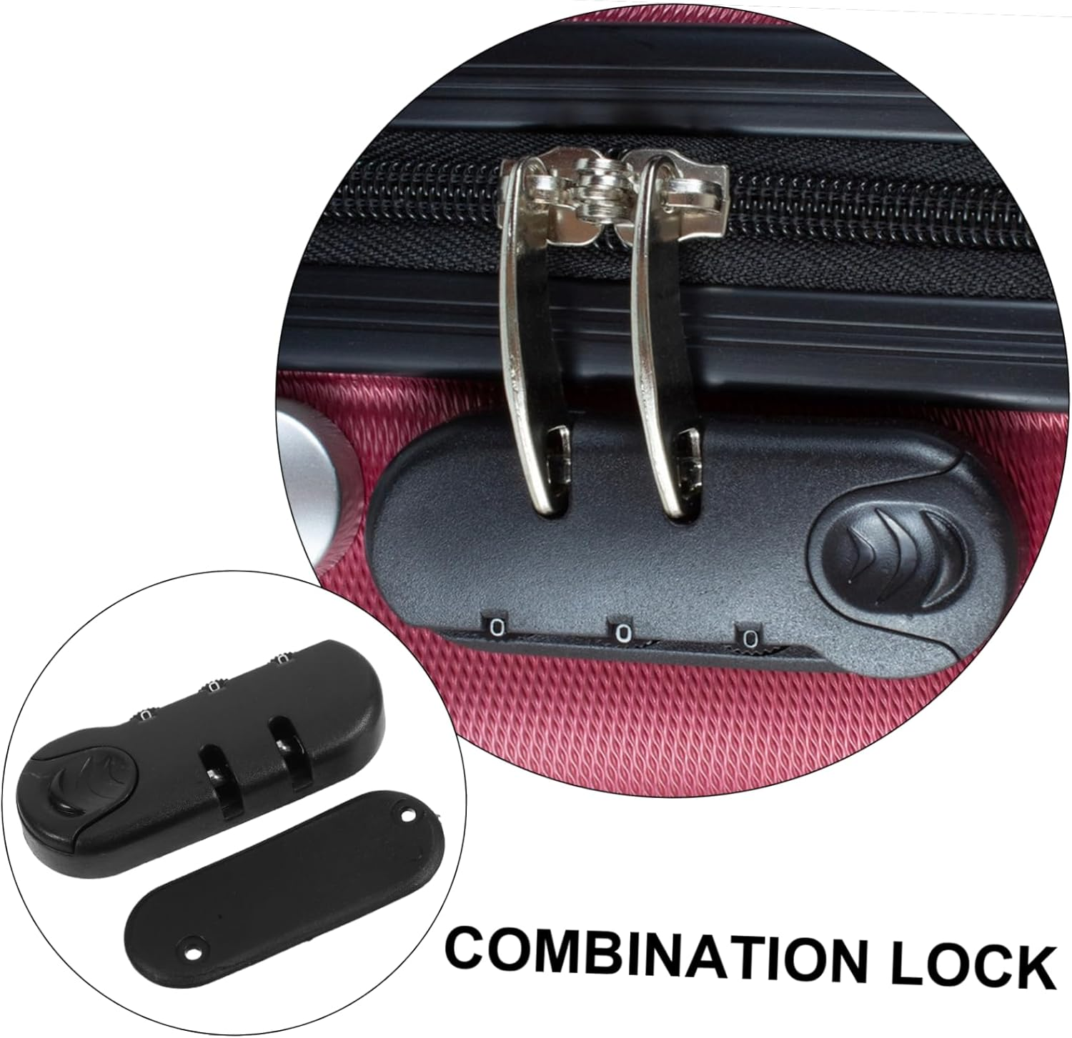 MOKKHNB 3Pcs 3-Digit Combination anti Theft Lock for Backpack and Suitcase, Portable Zipper Password Lock Set for Travel Luggage Security
