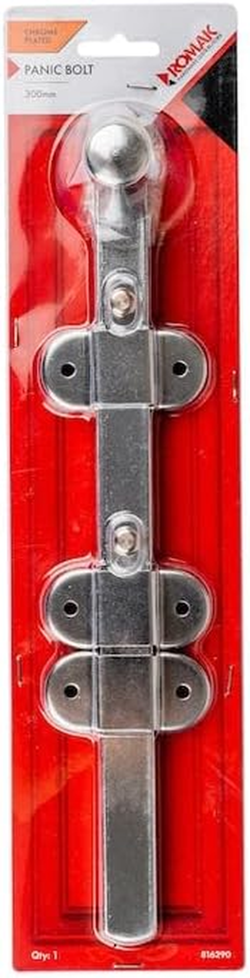 Romak 816290 Chrome Plated Panic Bolt, 300 Mm Length