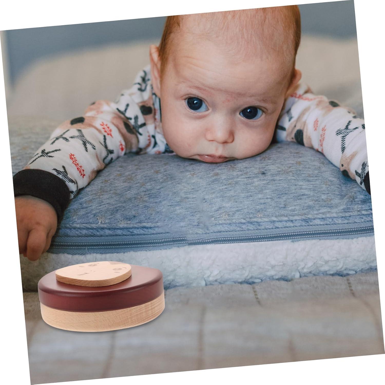 Kisangel Boys Haircut and Milk Tooth Keepsake Box Wooden Storage Labels for Milestones image number 1