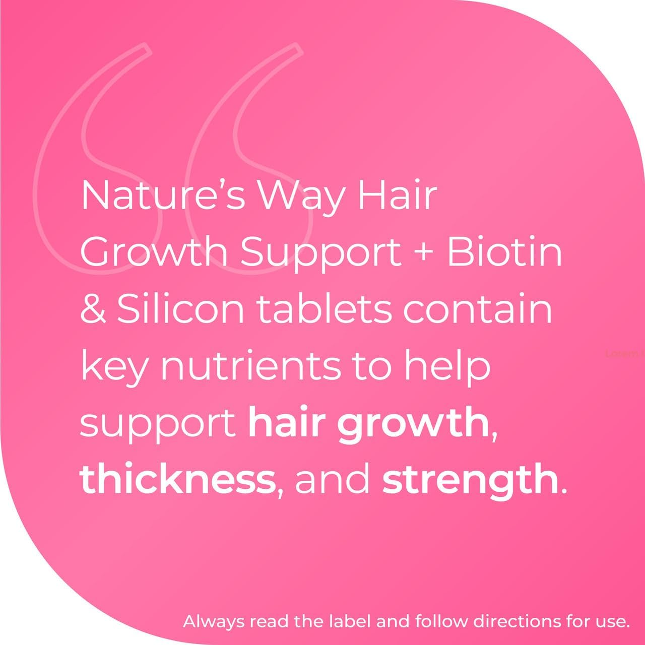 Nature'S Way Hair Growth Support plus Biotin and Silicon 30 Tablets image number 6