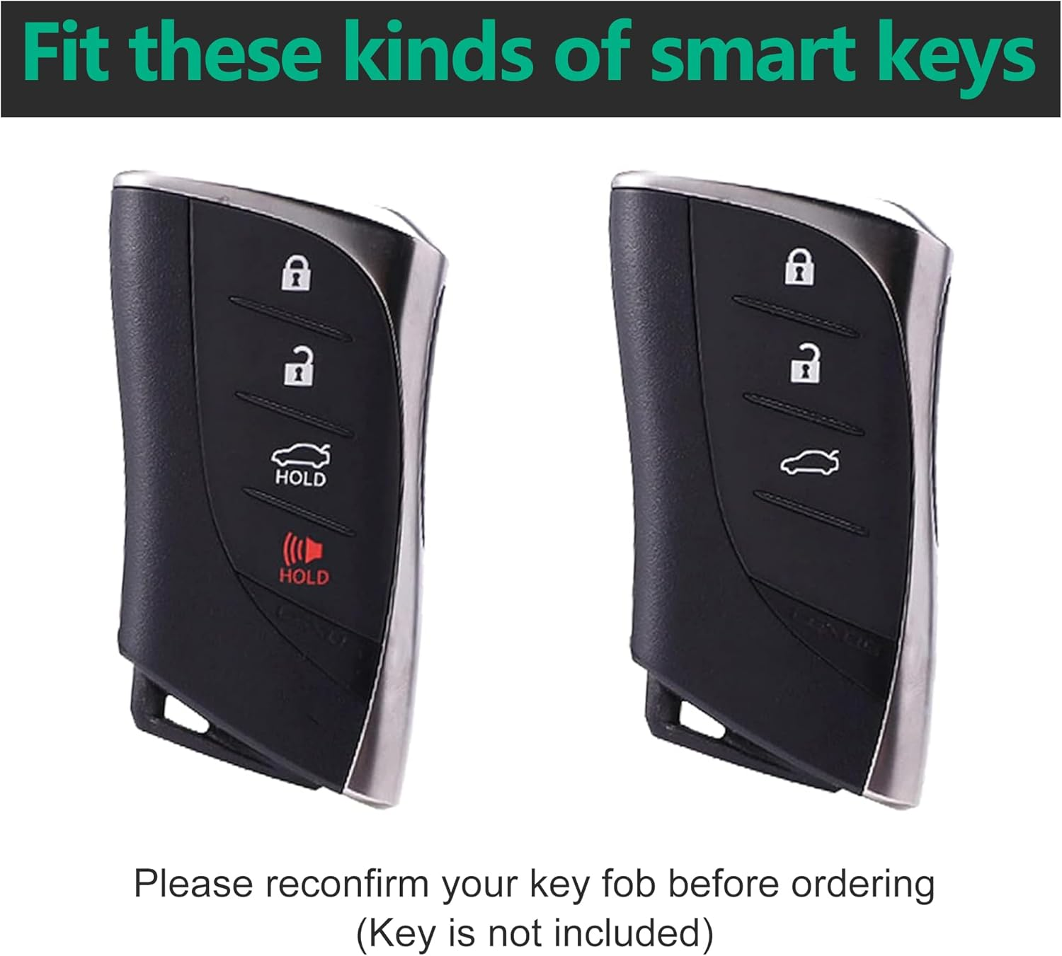 For Lexus Key Fob Cover TPU Car Key Fob Case Fit for Lexus GX ES NX LC RC LS UX 4 Buttons Car Remote Key Case Shell Protector(Black) image number 5