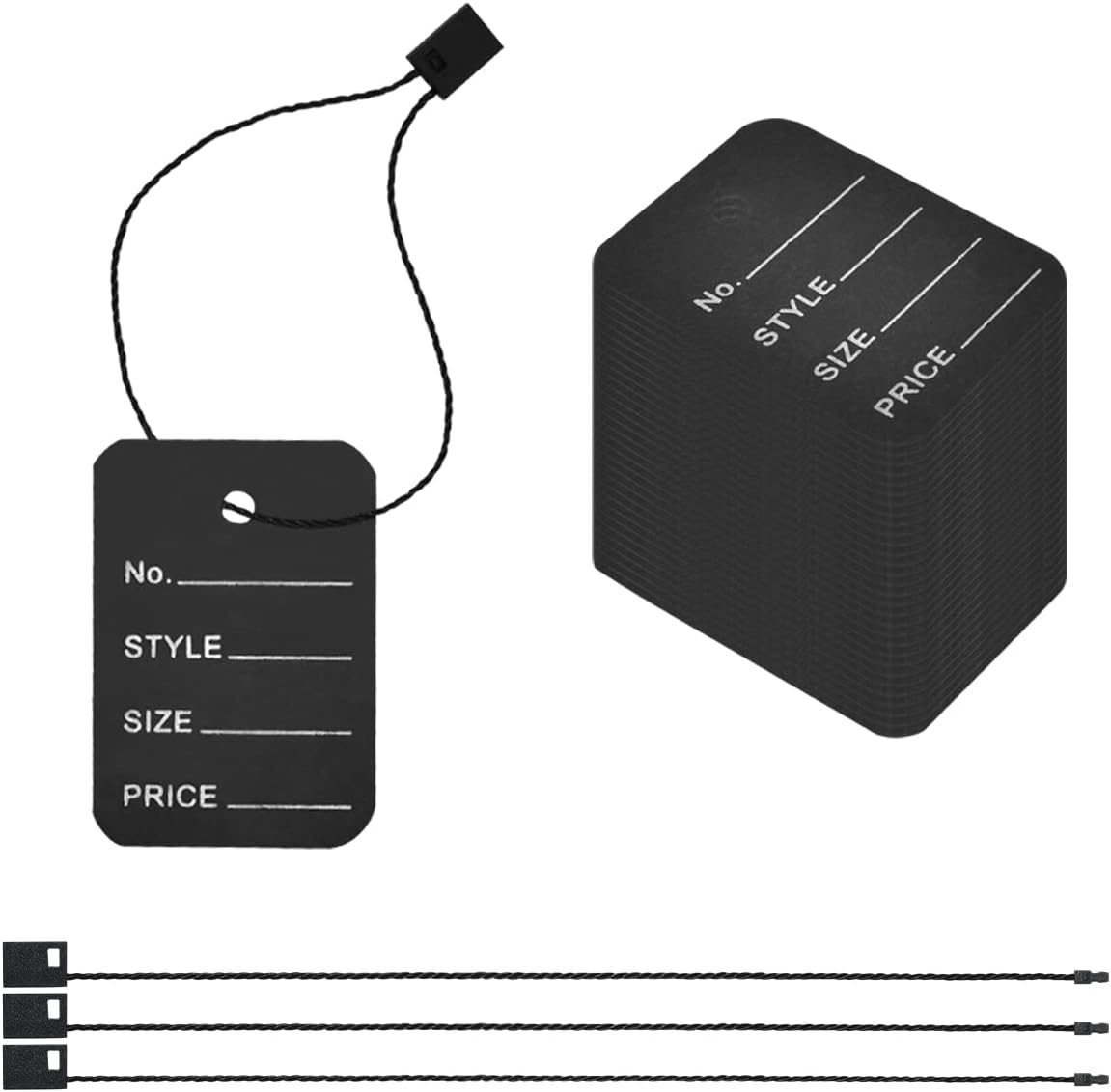 1000 Pcs 7 Inch Hang Tag String and Price Tags, Store Clothing Unstrung Coupon with Nylon String Snap Lock Pin Loop Fastener Hook Ties for Clothes Retail Store (Brown)