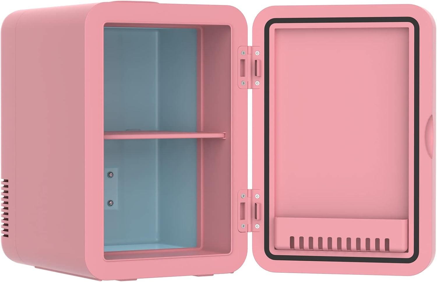 Cobuy Portable 8L Mini Makeup Fridge with LED Makeup Mirror Cosmetics Refrigerator Cooler, Pink image number 3