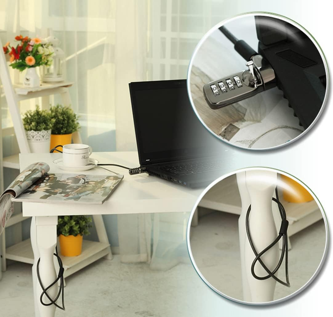 Maizoon Combination Laptop Security Lock with 4 Digit Resettable Code Combo 1.9M/74.8Inches Wirerope for PC Monitors Projector Docks and Other Devices Military 2 Pack image number 1