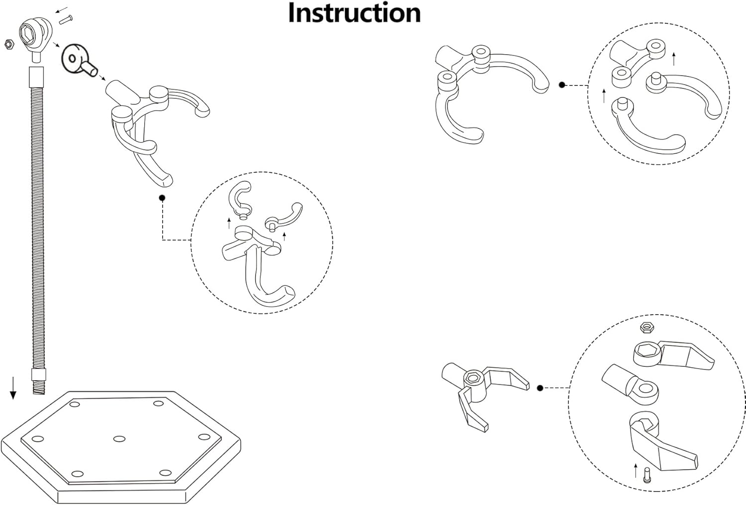 6 Pack Metal Action Figure Stand,Action Figure Display Holder Stand Base,Compatible with HG RG SD SHF Gundam 1/144 Toy,Doll Stop Motion Holder Stand with Screwdriver image number 2