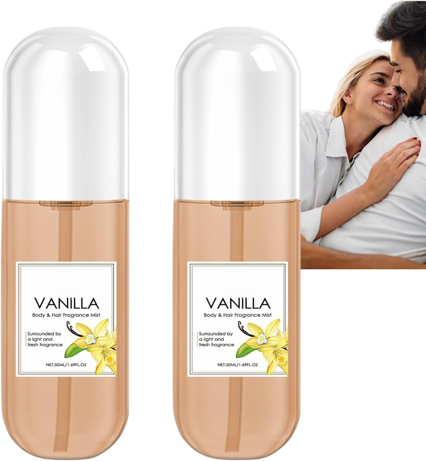 Vanilla Perfume Body & Hair Fragrance Mist, 50Ml Vanilla Body Spray for Women, Long Lasting Light Fresh Scent, Travel Size Hair Perfume Mist, Daily Refreshing Body Mist