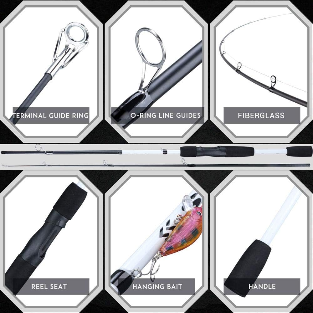 DYSIX 2/3 Sections 1.85 M/1.75 M Fibre De Verre Filature/Coul&eacute;e Canne &Agrave; P&ecirc;che Poids Ultra-L&eacute;ger Canne &Agrave; P&ecirc;che Mat&eacute;riel De P&ecirc;che 3 Sections Coul&eacute;e