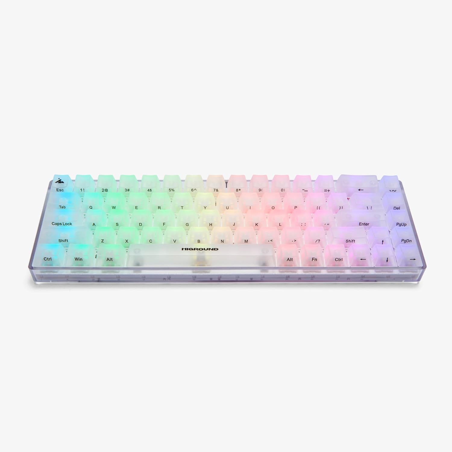 Higround Crystal Amethyst Basecamp 65% Mechanical Keyboard, White Flame Switches for Precision, Programable RGB, Translucent, Smooth Typing, Hot-Swappable, Deep Thocc Dual Silicone Dampening