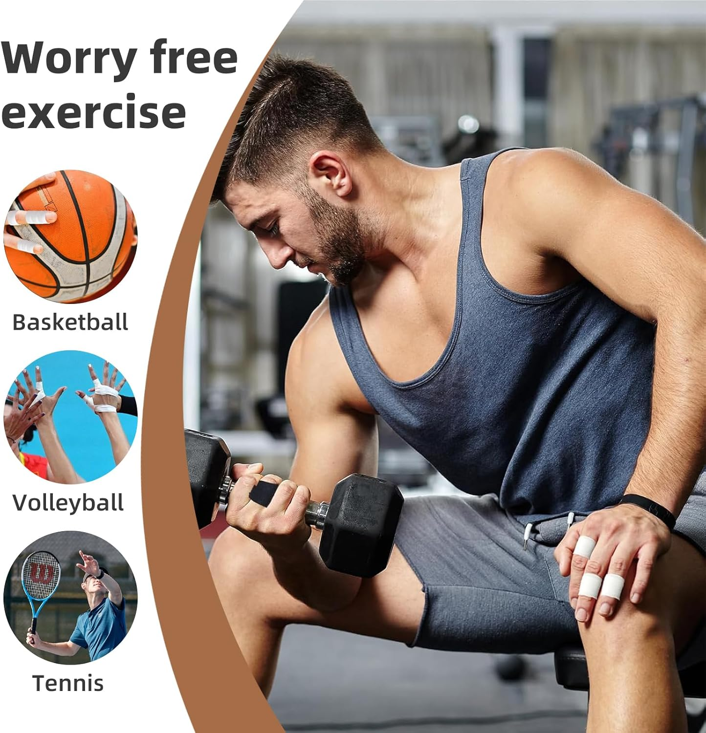 Hzqzaoan 4 Rolls 1.5Cm X 5M Sports Finger Tape - Breathable Self-Adhesive Non-Woven Tape for Rock Climbing, BJJ & Martial Arts | Strong Athletic Finger Tape for Ankle, Wrist Support (White) image number 5