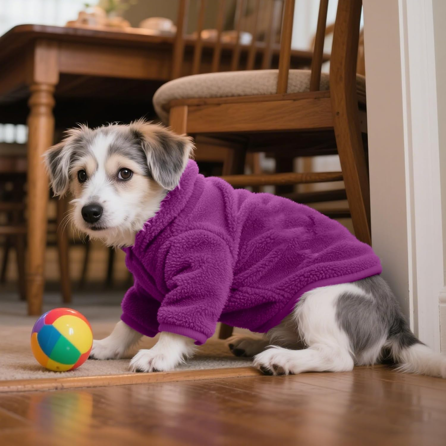 2 Pcs Dog Fleece Vest Sweater Winter Warm Dog Sleeveless Jacket Soft Pullover Fleece Cold Weather Coat Hoodie with D-Ring Leash for Small Medium Dogs Unisex image number 2