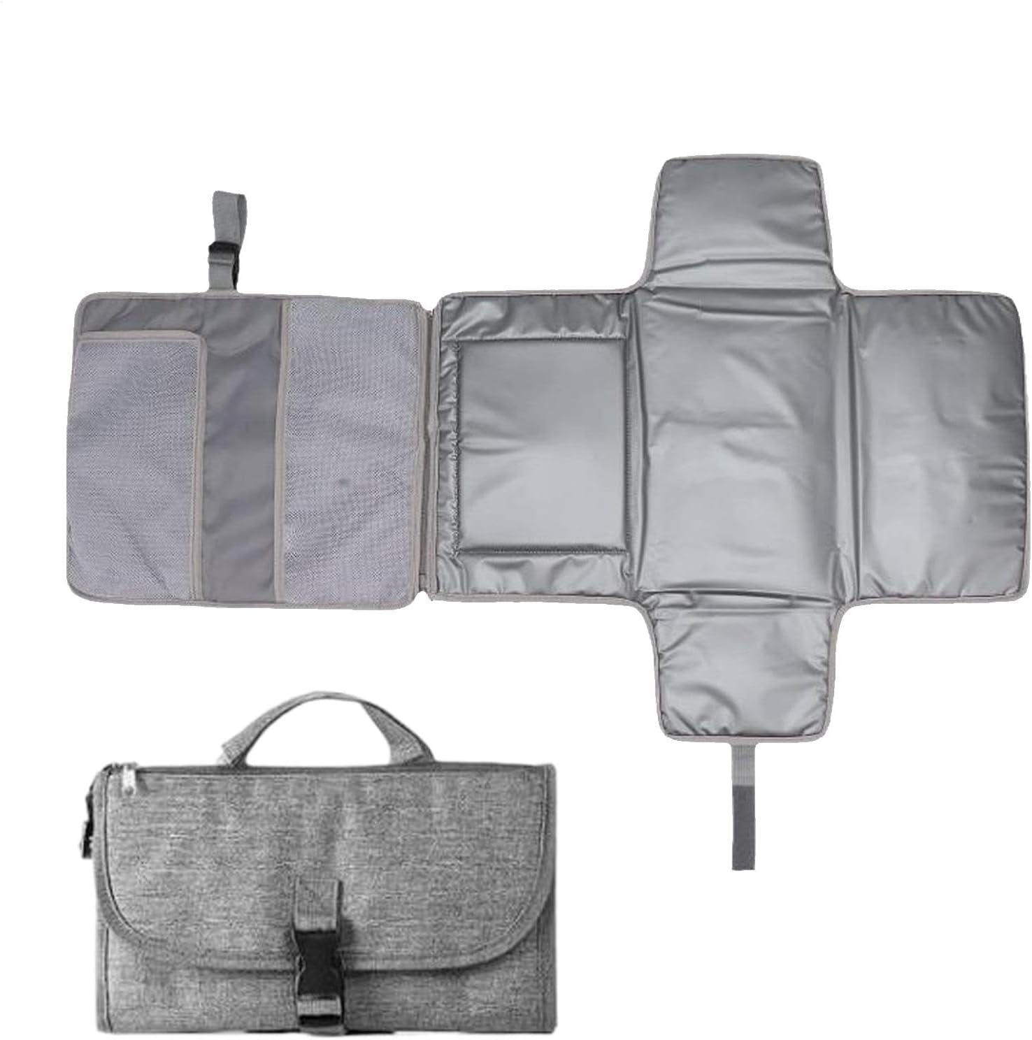 Diaper Change Pad - Outdoor Diaper Mat with Multiple Pockets - Reusable Compact Changing Station, Waterproof Changing Pad for Girls and Boys image number 2