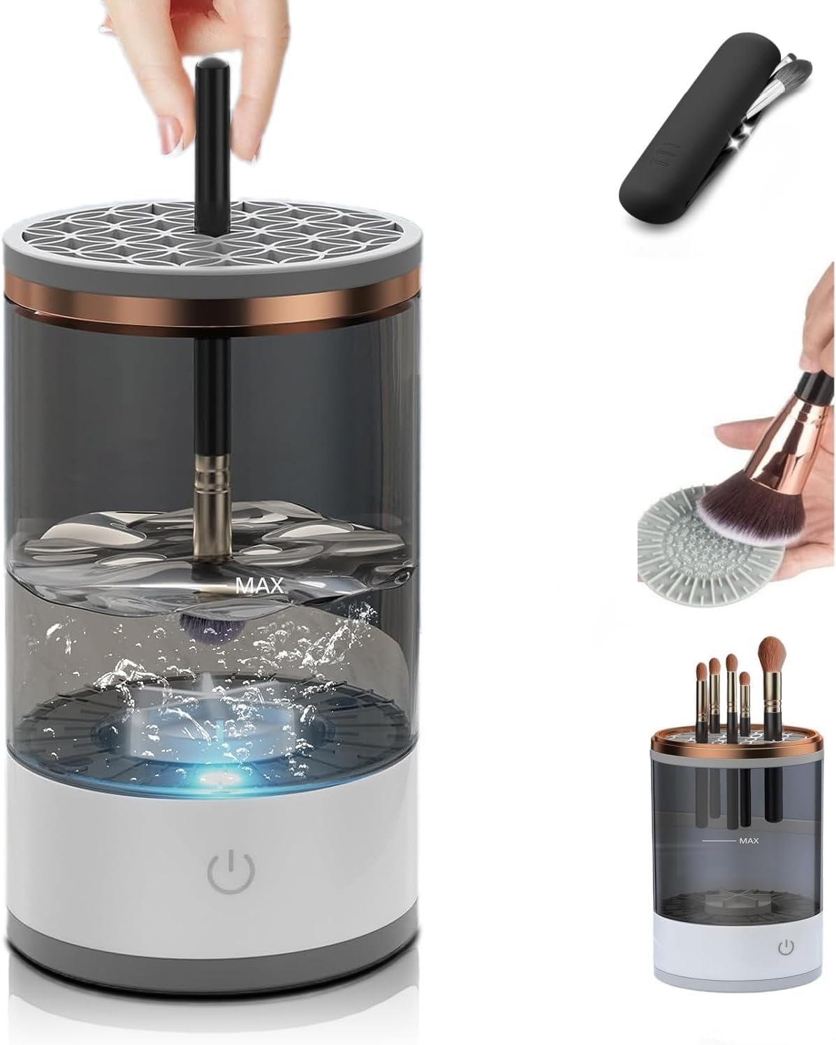 Wilaine Electric Makeup Brush Cleaner Portable Automatic Spinner Cosmetics Brushes Cleaning Tools for All Size Beauty Makeup Brushes Set Mit Makeup Brush Holder image number 2