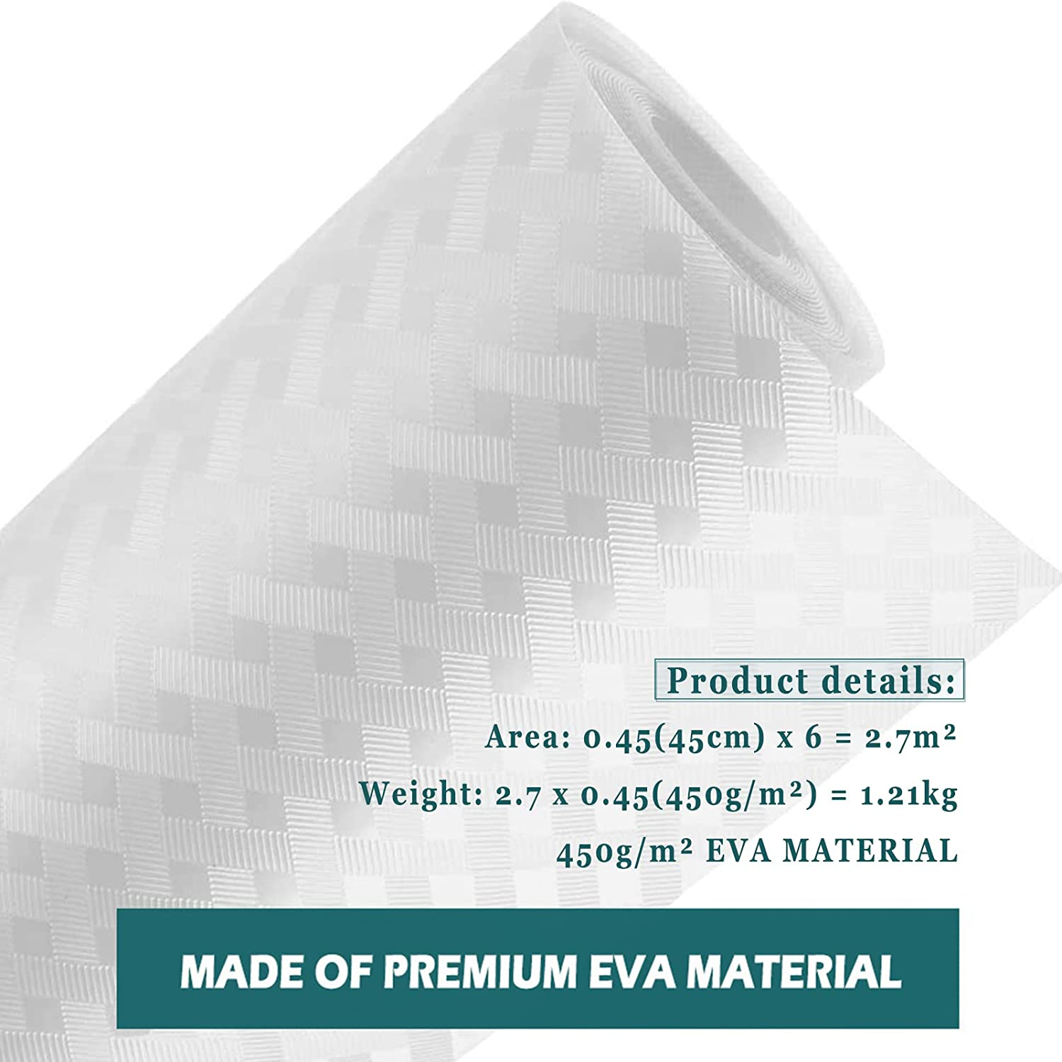 Drawer Liner 45Cm X 6M, Shelf Liners for Kitchen Cabinets EVA Fridge Mats Washable Double Sided Drawer Liner Roll for Cabinet Kitchen Bedroom Bathroom Office (Clear) image number 6