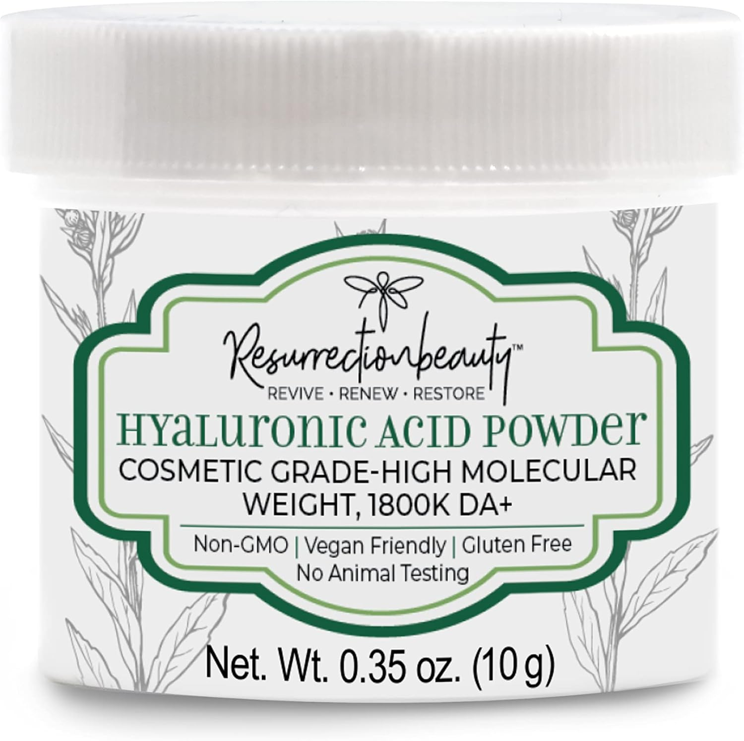 Pure Hyaluronic Acid Serum Powder (High Molecular Weight Sodium Hyaluronate). Popular Anti-Ageing, Anti-Wrinkle Ingredient for Homemade Serums & Other Skin Care Products. 10 Grammes image number 5