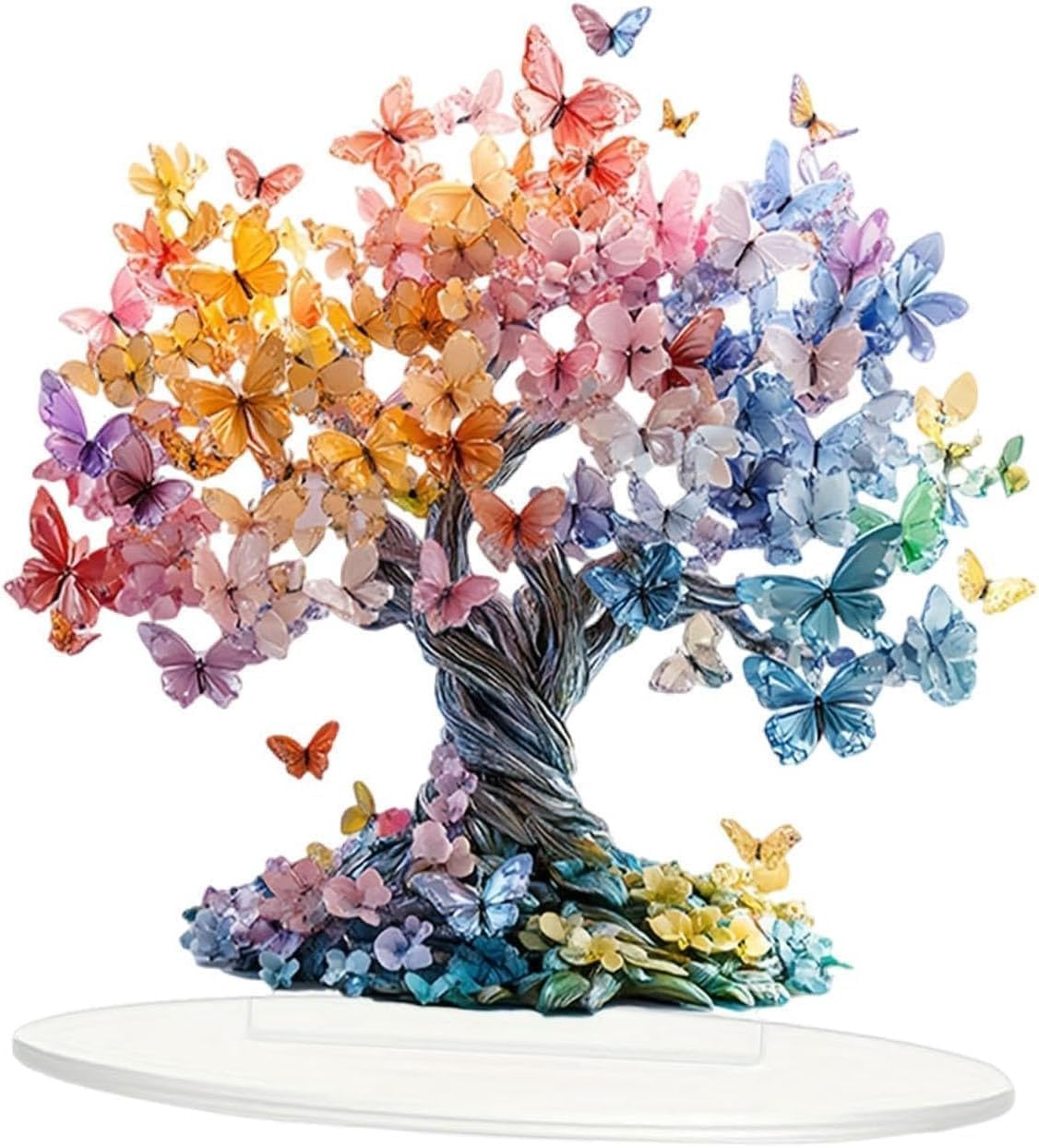 Colorful Butterfly Tree Creative Home Living Room Entrance Tabletop Decoration Ornament Acrylic Display Ornament 2D High-Definition Printed Decorative Artwork. image number 4