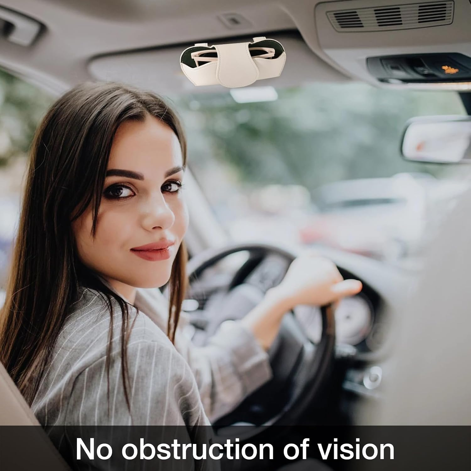 KINIVA Sunglass Clip for Car Visor,Car Sunglass Holder,Magnetic Glasses Case for Car Accessories Organizer - Burgundy image number 2