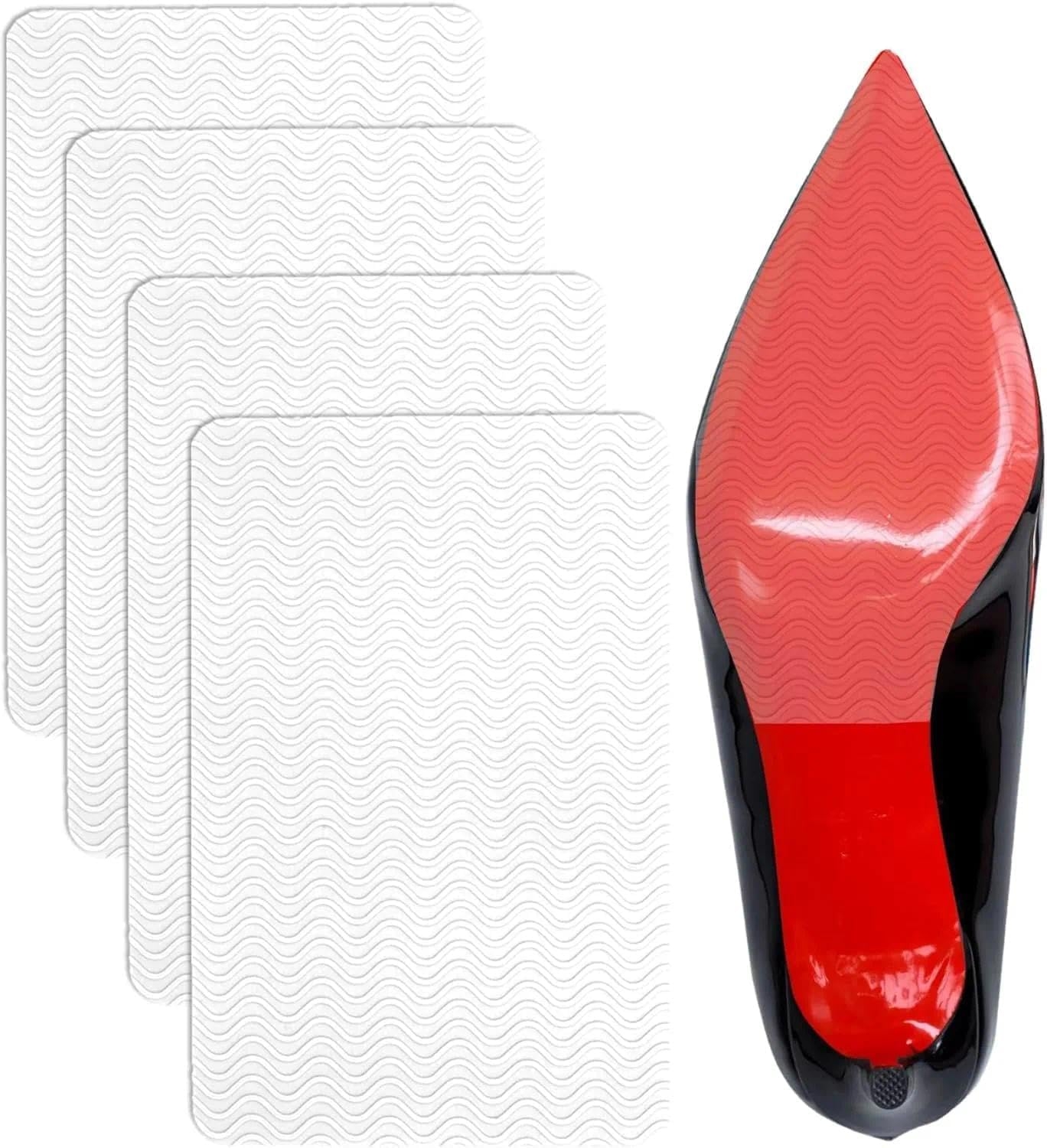 Shoe Sole Protector, Non-Slip Shoe Pads, Red Bottom Protectors for High Heels, Non-Slip Shoe Pads, Compatible with Stilettos, Sandals, 2 Pairs, 15.24 Cm X 10.16 Cm, Clear - Leralsta