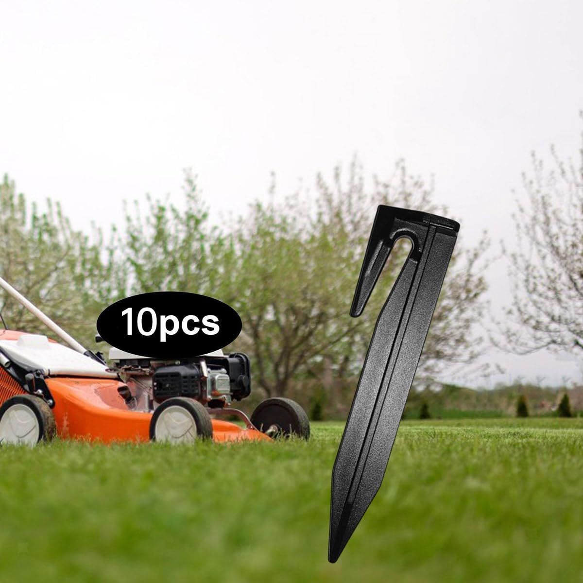 10 Pcs 8.5Cm Outdoor Lawn Mower Boundary Line Signal Line Press Line Nails - Durable Plastic Ground Pegs for Gardening & Landscaping - Green image number 6