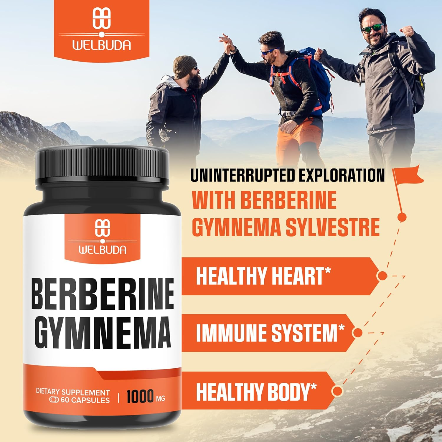 Berberine Supplement with Gymnema Sylvestre Leaf - 60 Capsules image number 3