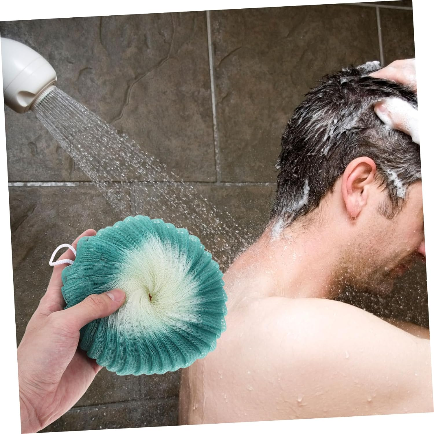 Hoement 3Pcs Conch Flower Bath Ball Body Exfoliator Scrubber Natural Scrubber Sponge for Bath image number 5