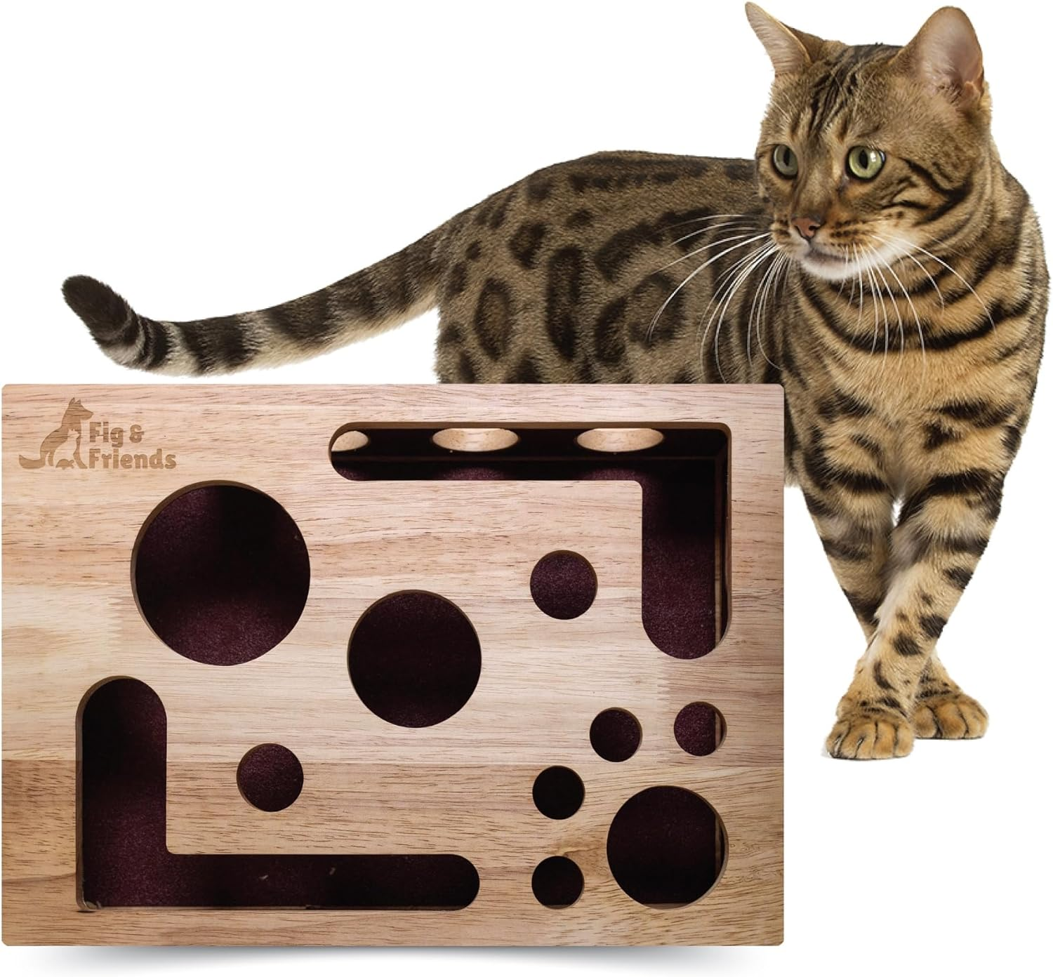 Fig & Friends Cat Scratch Puzzle Enrichment Box: Nail File Stress Free Alternative to Clippers and Grinders