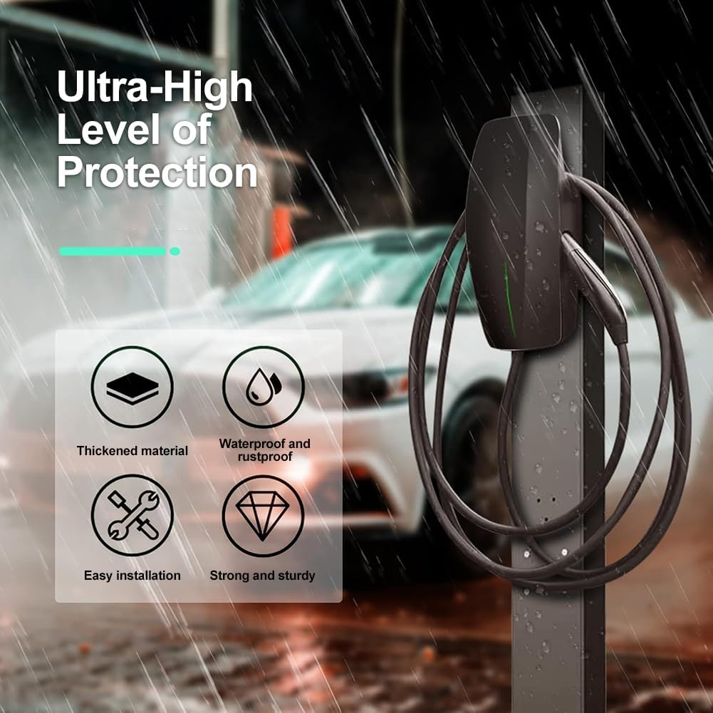 EV Charger Stand for Tesla Gen 2/3 Wall Connector Compatible with All EV Models Durable Pedestal Mount Station for Outdoor Charging with Corrosion Resistance image number 2