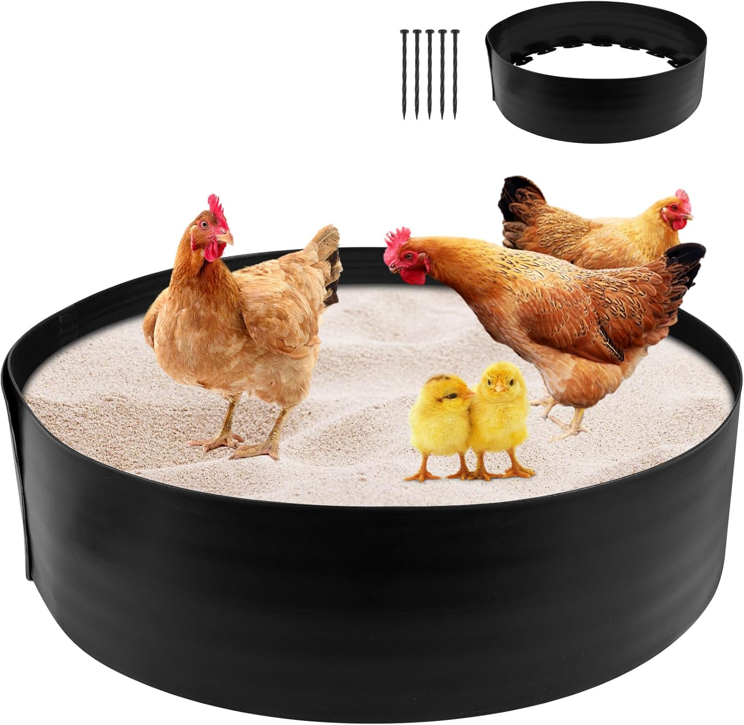 Chicken Dust Bathtub Bottomless PE Chicken Dust Bath Containers Adjustable Chick Accessories image number 3