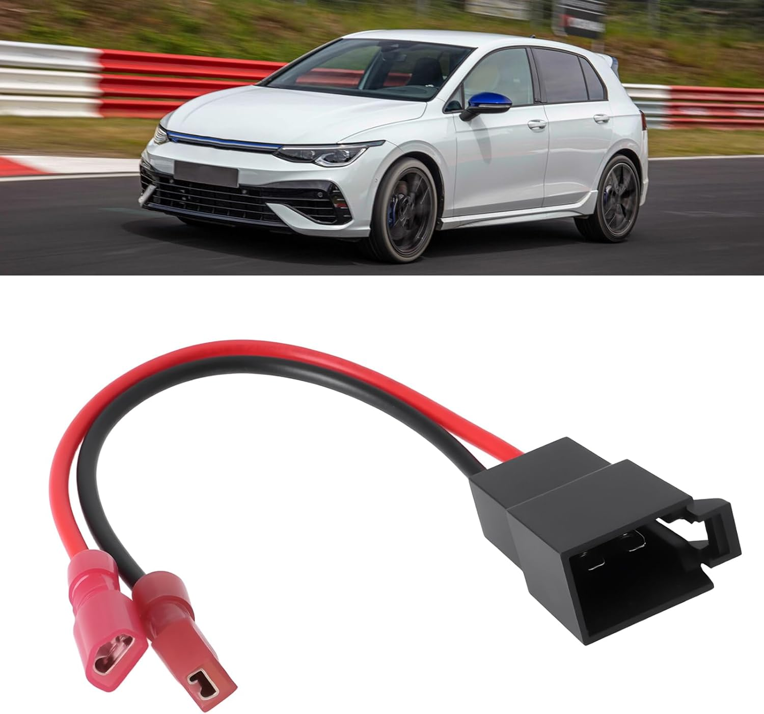 Ecsing 4Pcs 2Pin Car Speaker Adaptor Wire SAC-41005 Compatible with VW Compatible with Skoda image number 1