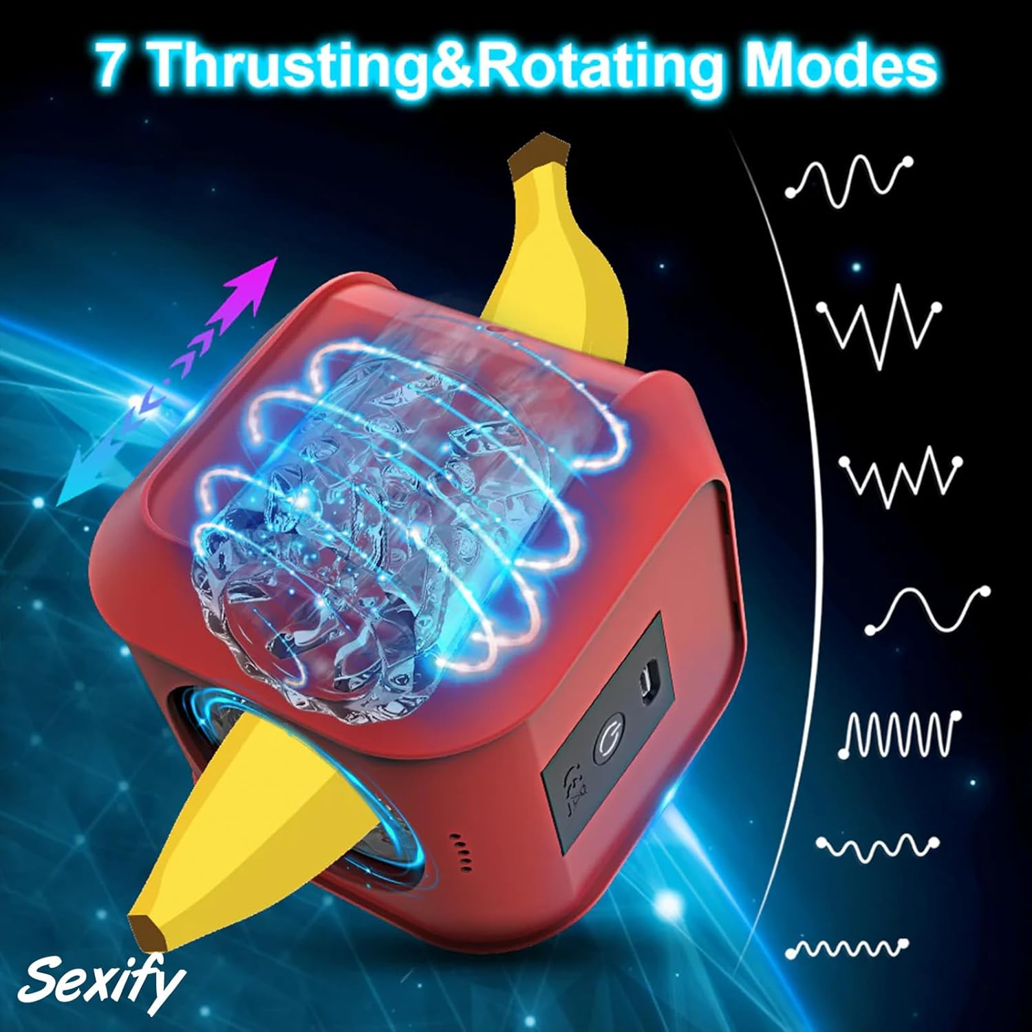 Automatic Male Masturbator, Smart Sex Toys for Men Auto Stroker Male Masturbator Cup, with Auto Thrusting & Rotating Penis Stimulation, 3D Realistic Textured Open-Ended Auto Stroker Electric Pocket Pussy Blow Job Oral Masturbation Sex Toy image number 1