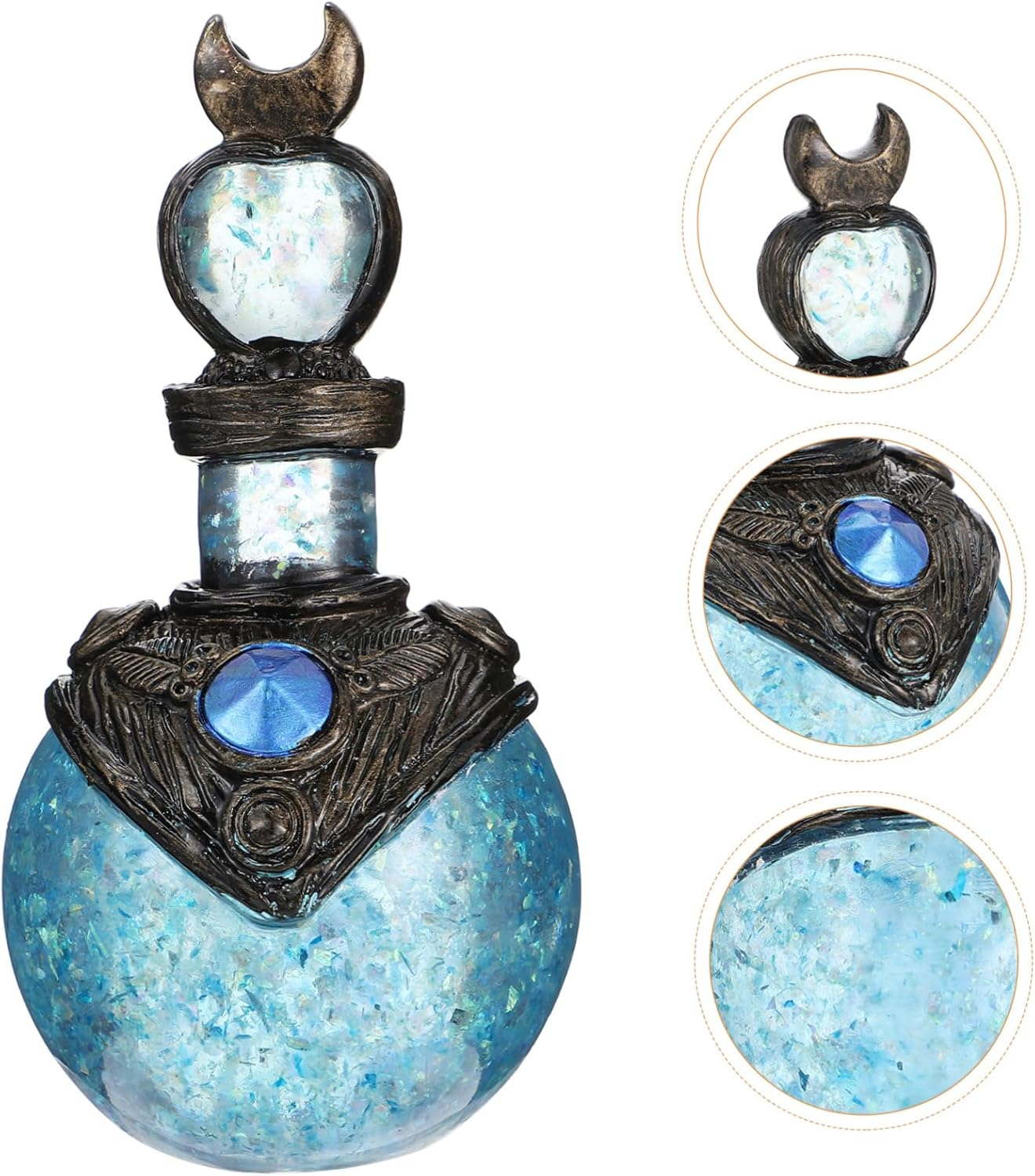 Yardenfun Moon Bottle Decoration Shiny Resin Craft Model Twinkle Adornment for Desktop Home Ornament Mermaid Gifts for Girls Indoor Christmas Decor image number 3