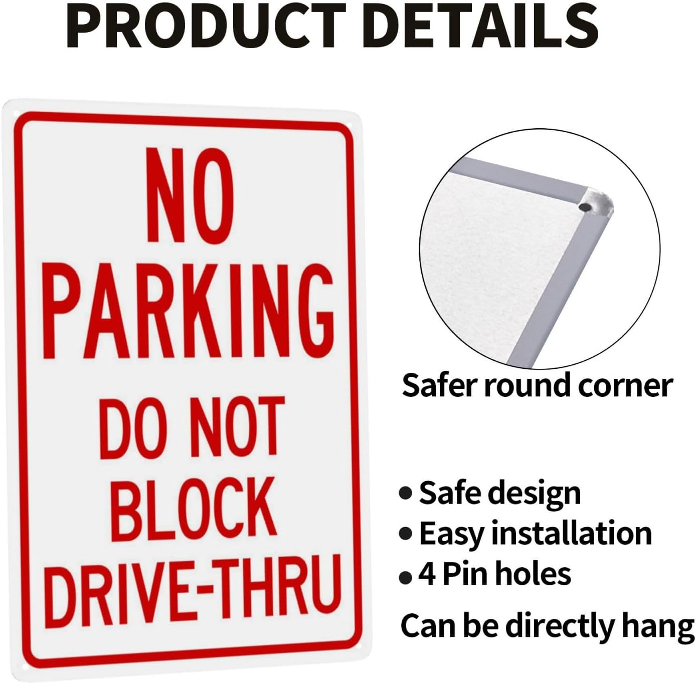 Do Not Block Drive-Thru Sign Metal Signs, Cautions Security Tin Sign, Parking Lot Safety Warning Posted Signs, Perfect for Street Business and Home Wall Decor 8 X 12 Inch image number 5