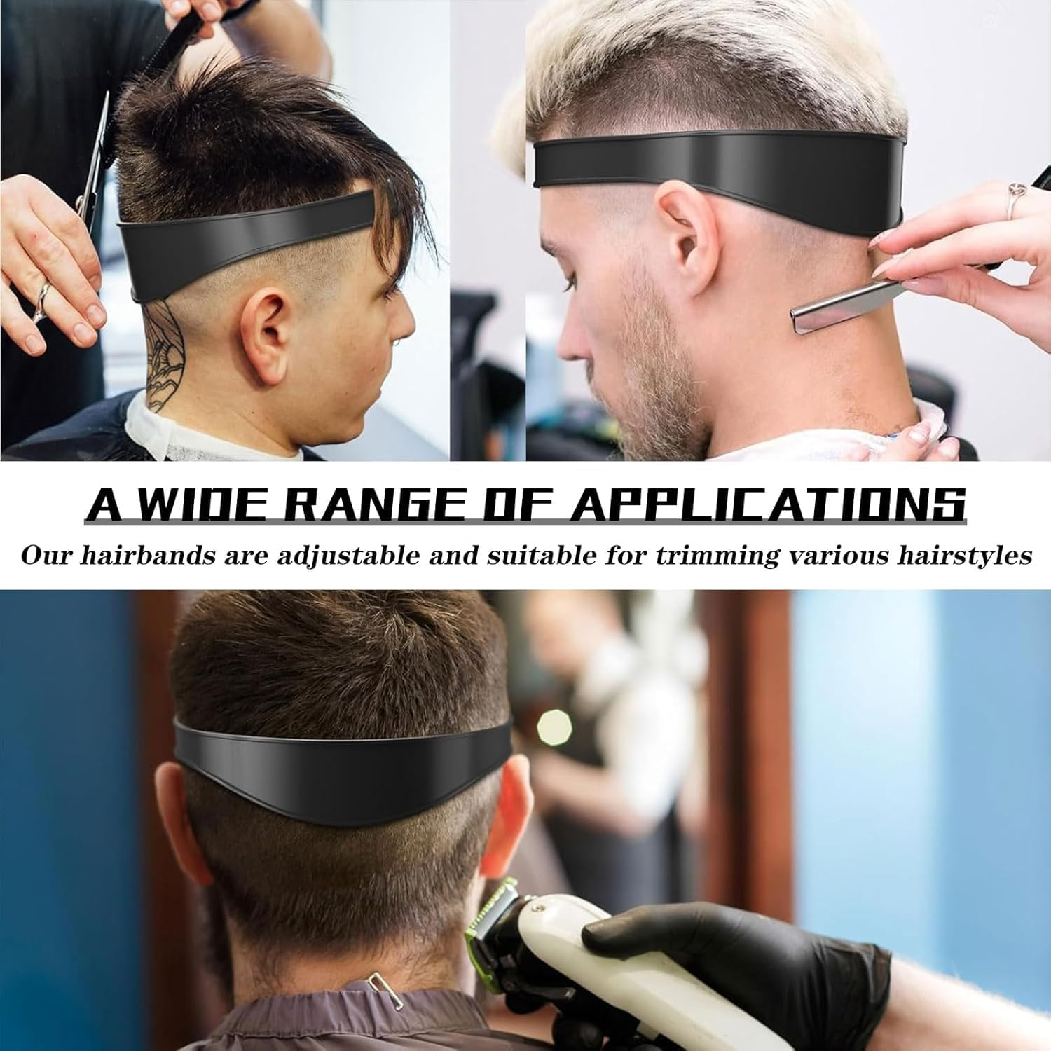 Neckline Shaving Template and Hair Trimming Guide, 1Pc Neckline Shaving Template and Adjustable Hair Trimming Guide,Silicone Haircut Band Haircut Template,Adjustable Hair Trimming Guide with Fade Comb image number 6