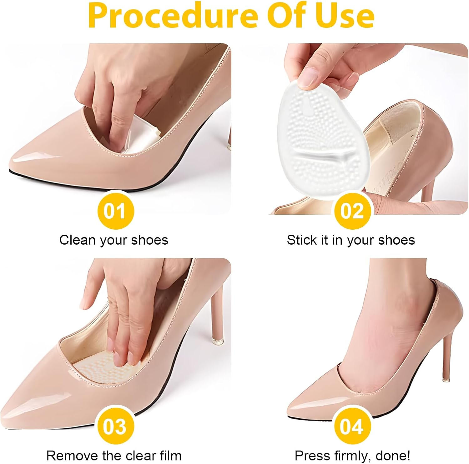 16 Pcs Heel Grips Liner Cushions Inserts, Self-Adhesive Tongue Pads Heel Grip for Shoes for Women and Men, 5 Shapes to Anti-Slip Improve Shoe Fit & Prevent Foot Pain Blisters (Clear) image number 2