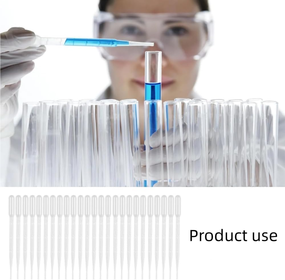 Dropper, 200Pcs Transparent Pasteur Graduated Dropper, for Laboratory Liquid Transfer Essential Oil Makeup Tool Transfer Liquid Device 3Ml image number 3