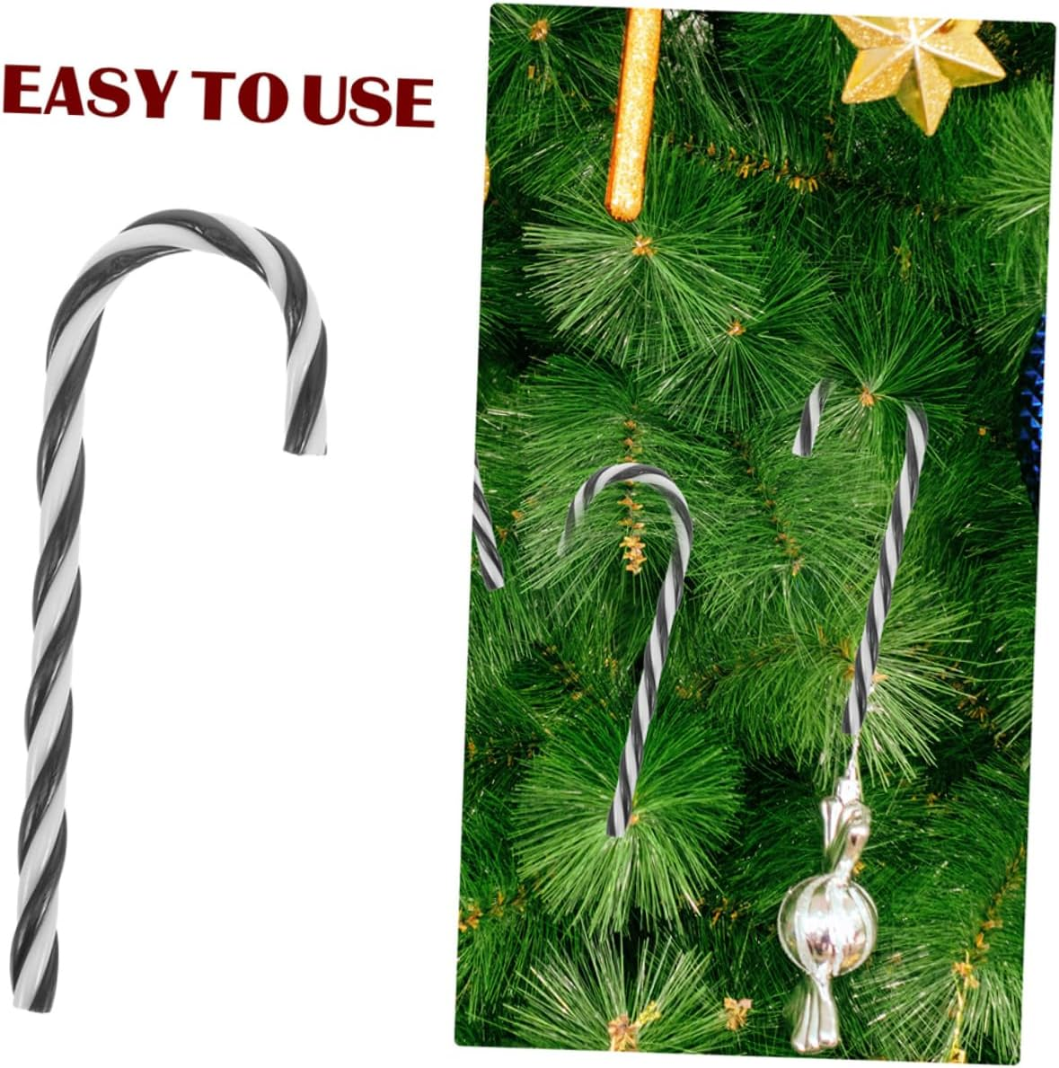 MERRYHAPY 12Pcs Candy Cane Pendants Christmas Decorations Indoor Hanging Ornaments Christmas Tree Adornments For image number 2