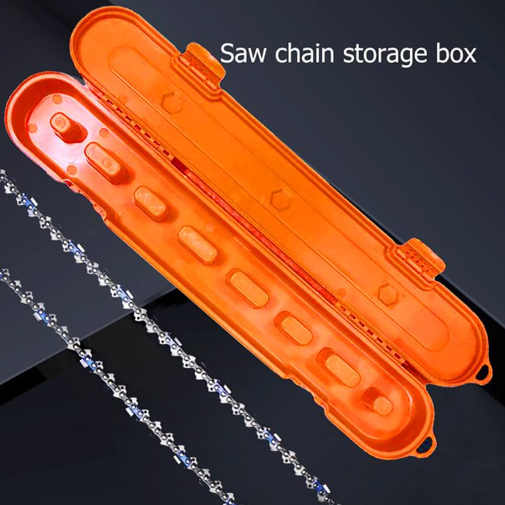 Locker for 6-20Inch Portable Plastic Home Chainsaw Chain Storage Case Waterproof(Orange) image number 2