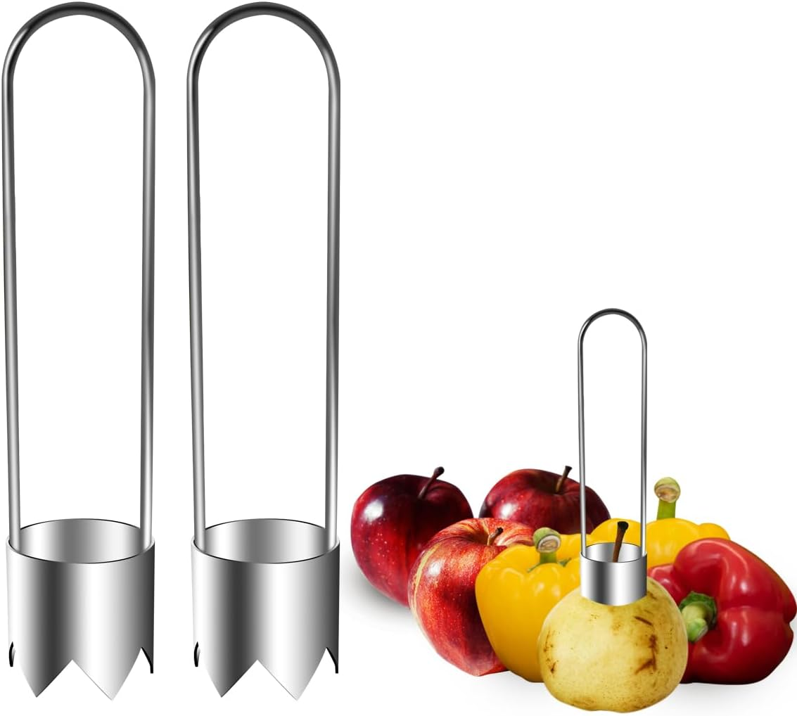 2Pcs 2 in 1 Pepper Seed Corer Remover，Apple Core Seed Remover Vegetable Corer Bell Pepper Corer Tool for Kitchen Gadget image number 5