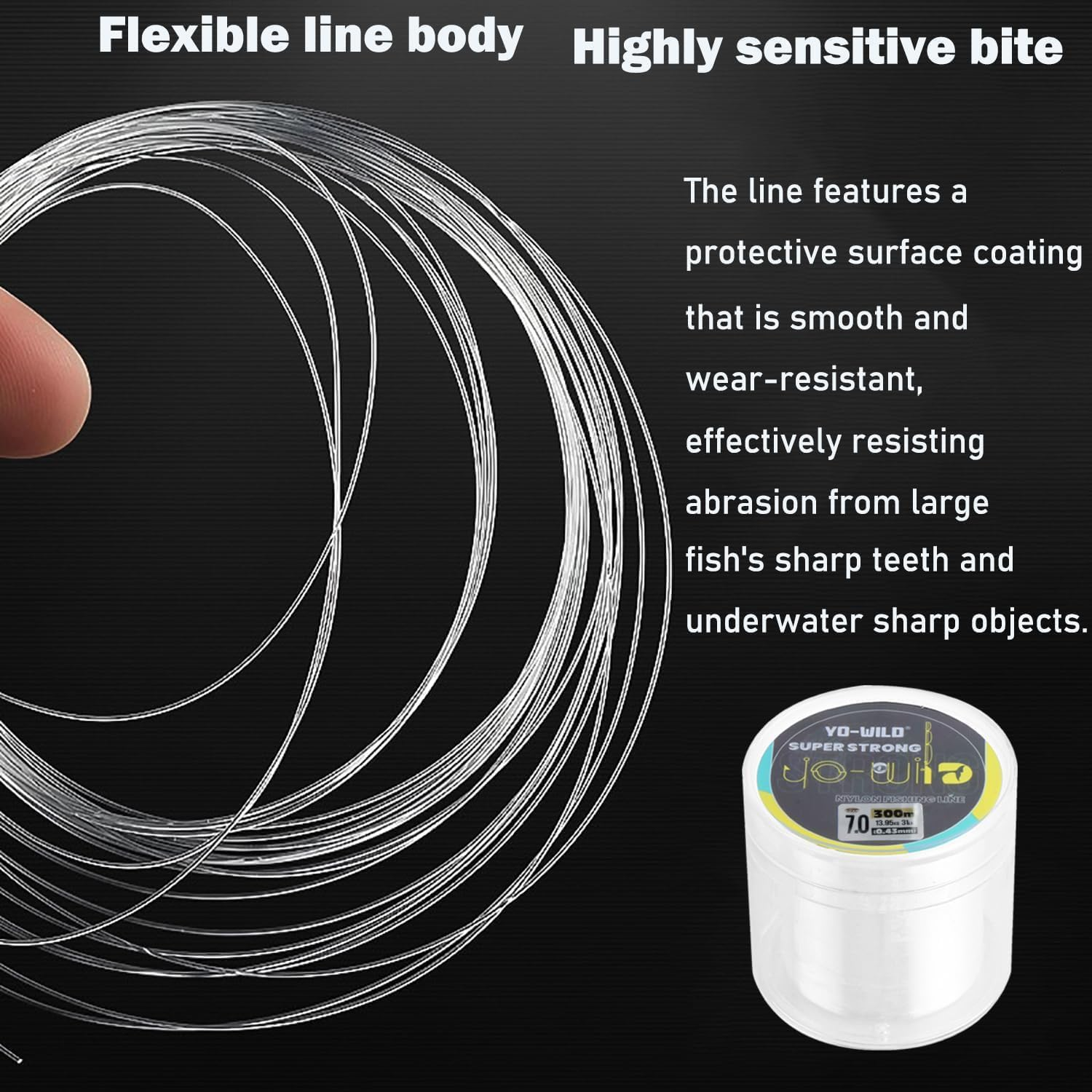 SILHOL Fishing Line, Clear Nylon Thread for Jewellery and Crafts, 0.43Mm Invisible Strong String for Beading, Fishing, Hanging Decorations (300M) image number 1